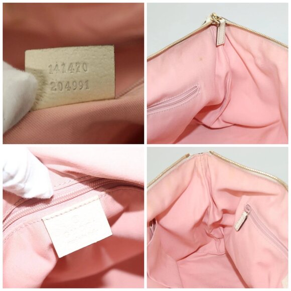 GUCCI GG Canvas Hand Bag Gold Pink 141470 Auth 127877 - Picture 15 of 16